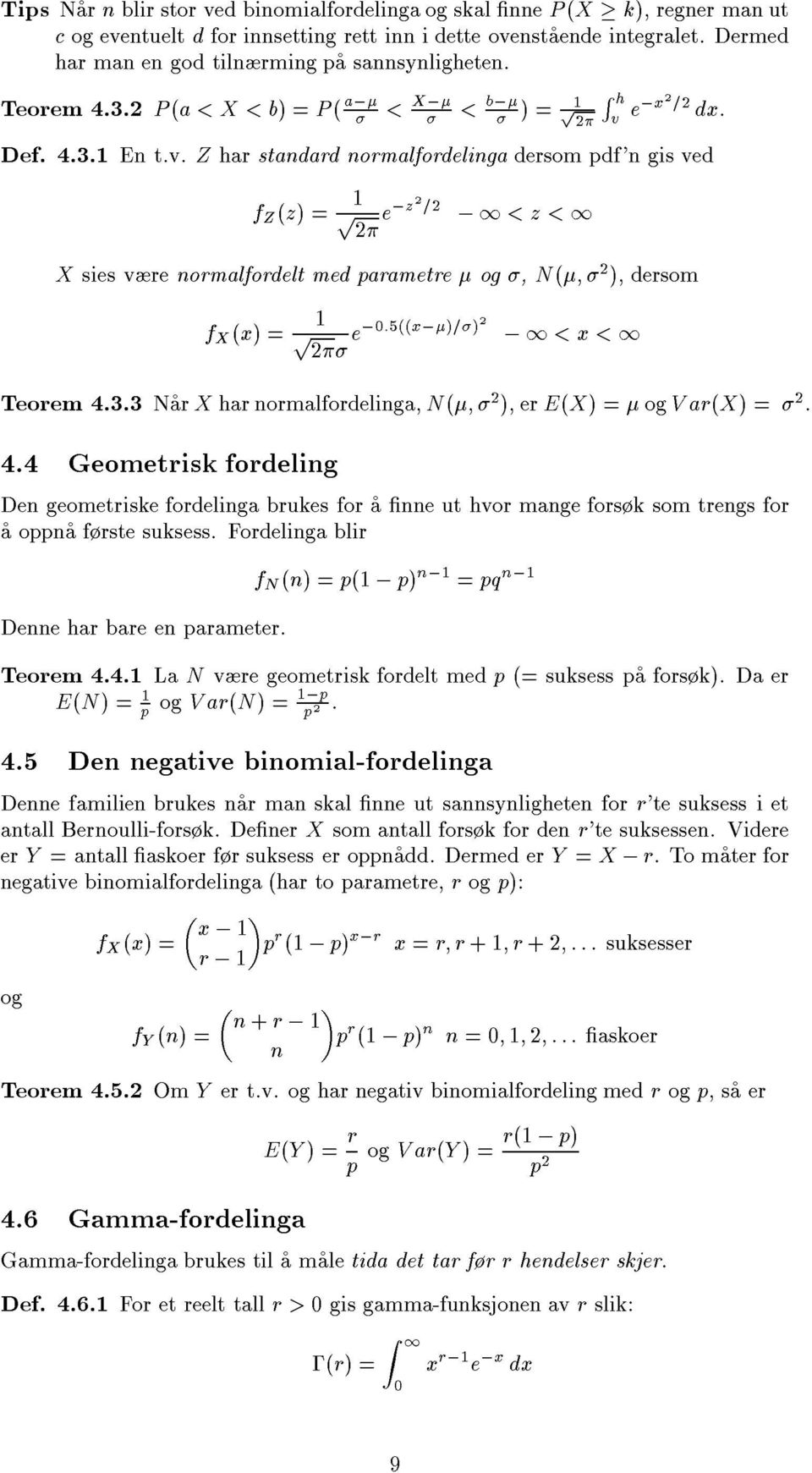 e;x = dx: Def. 4.3.1 E t.v.