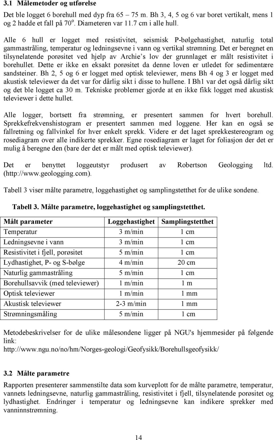 Det er beregnet en tilsynelatende porøsitet ved hjelp av Archie s lov der grunnlaget er målt resistivitet i borehullet.