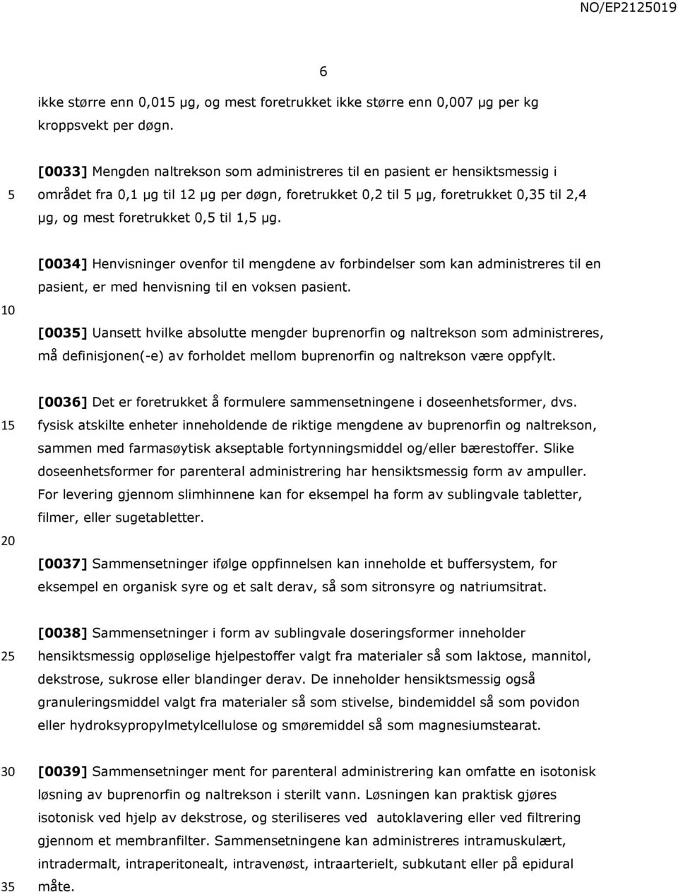 1, µg. [0034] Henvisninger ovenfor til mengdene av forbindelser som kan administreres til en pasient, er med henvisning til en voksen pasient.