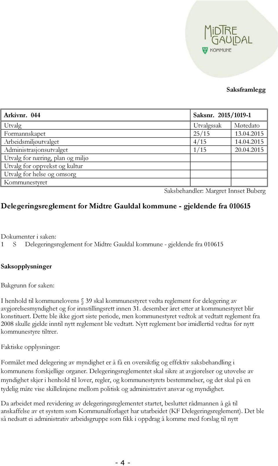 2015 Arbeidsmiljøutvalget 4/15 14.04.