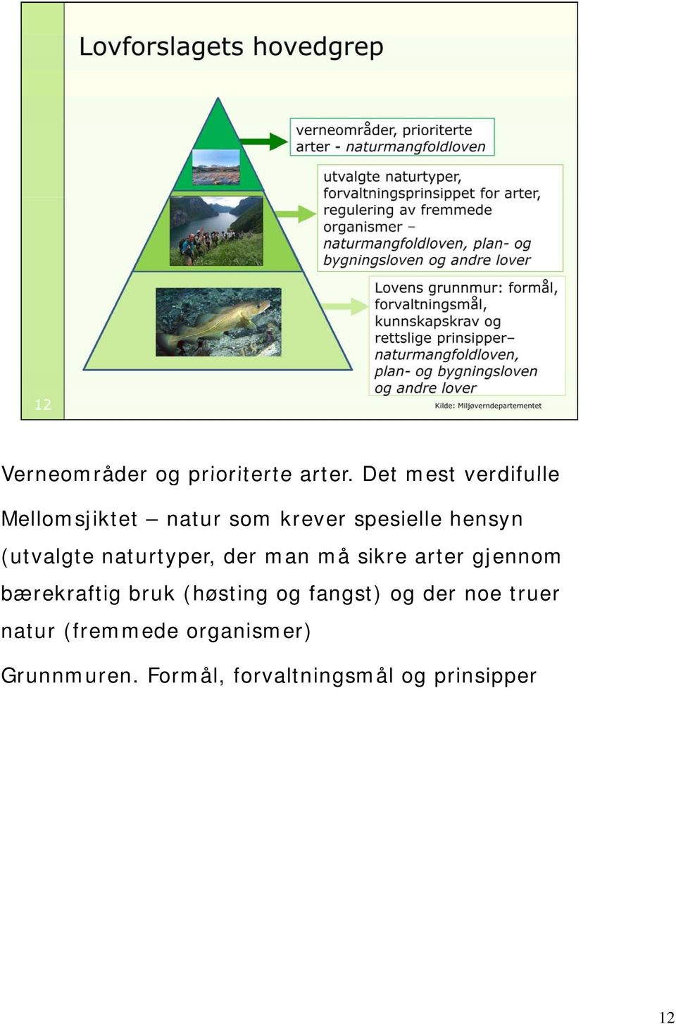 (utvalgte naturtyper, der man må sikre arter gjennom bærekraftig bruk