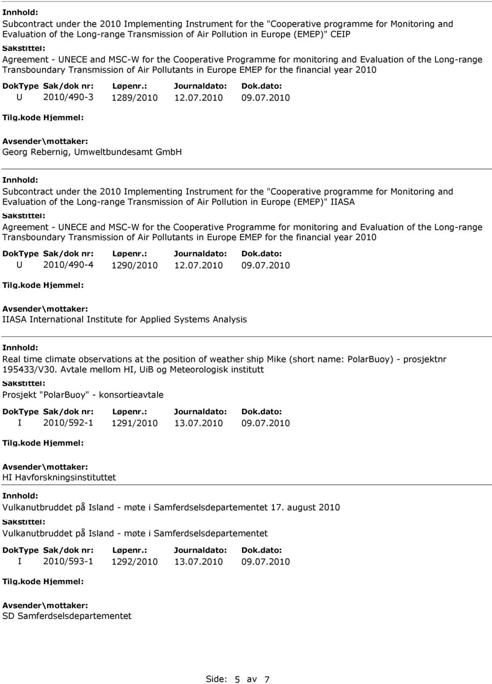 Georg Rebernig, mweltbundesamt GmbH Subcontract under the 2010 mplementing nstrument for the "Cooperative programme for Monitoring and Evaluation of the Long-range Transmission of Air Pollution in