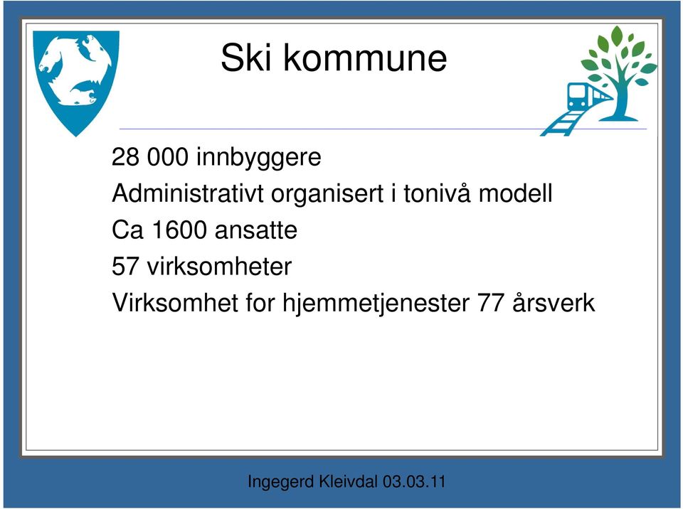 Ca 1600 ansatte 57 virksomheter Virksomhet