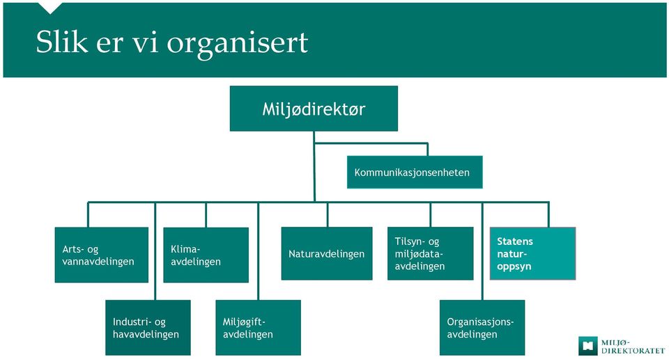 Tilsyn- og miljødataavdelingen Statens naturoppsyn