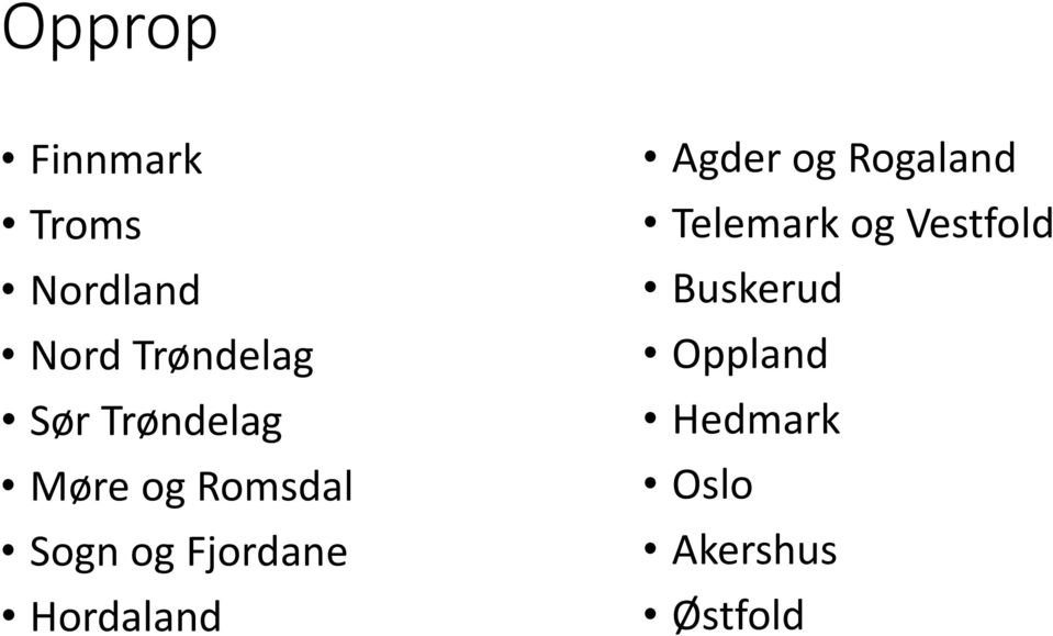 Hordaland Agder og Rogaland Telemark og