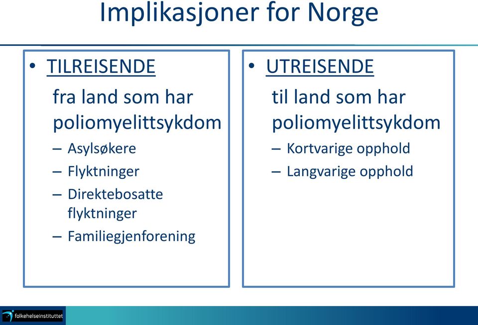 flyktninger Familiegjenforening UTREISENDE til land som