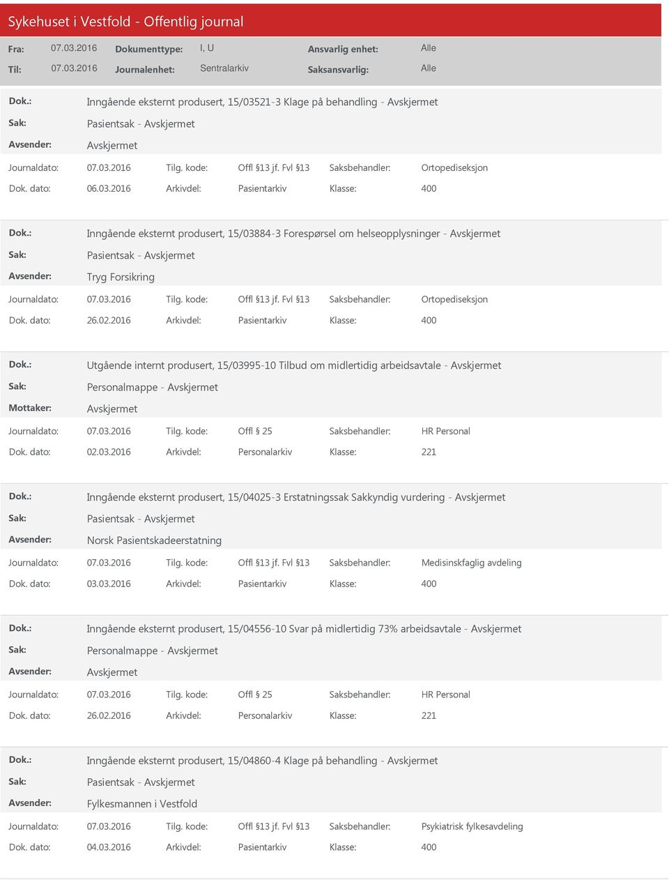 95-10 Tilbud om midlertidig arbeidsavtale - Personalmappe - Offl 25 Dok. dato: 02.03.