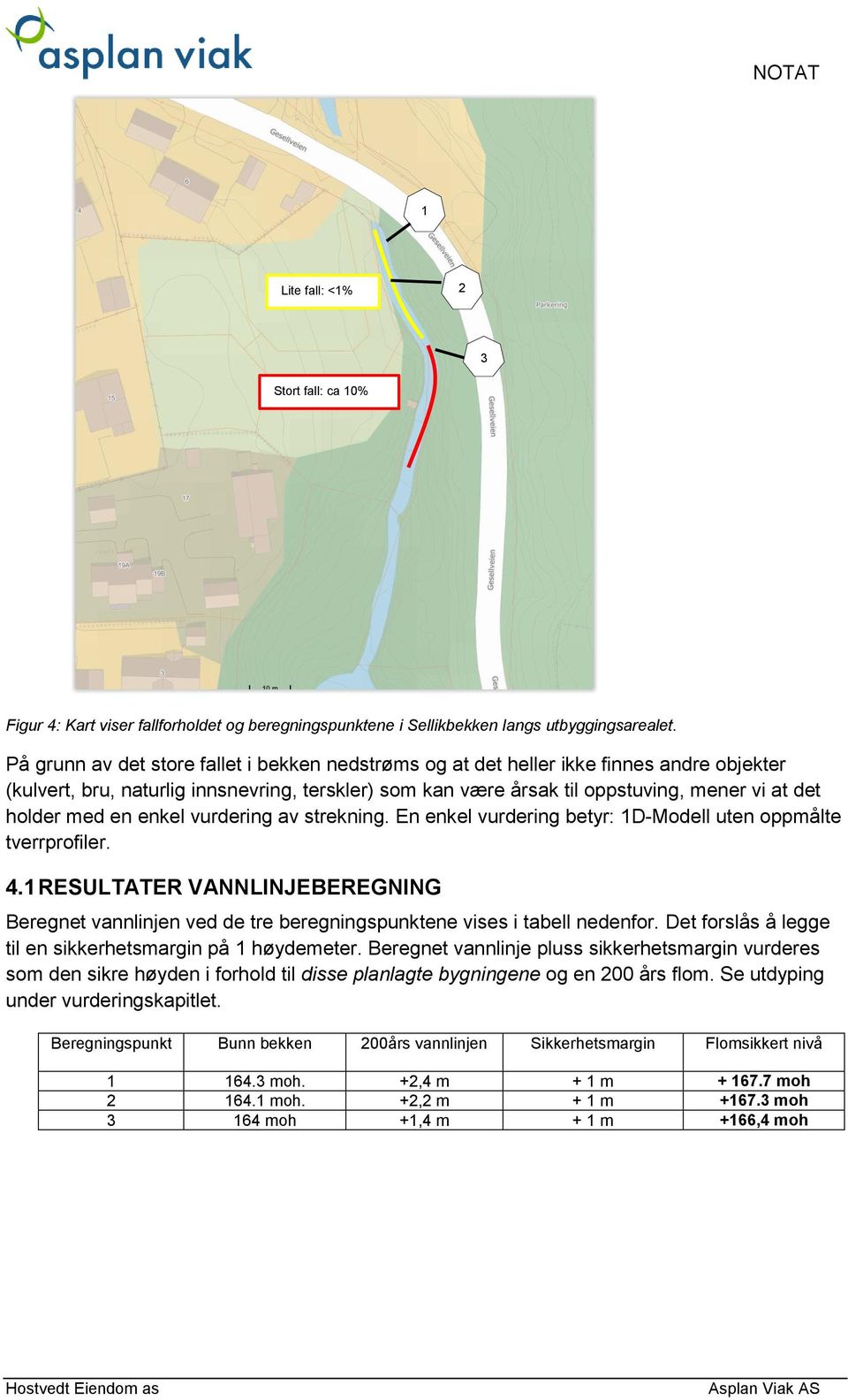 med en enkel vurdering av strekning. En enkel vurdering betyr: 1D-Modell uten oppmålte tverrprofiler. 4.