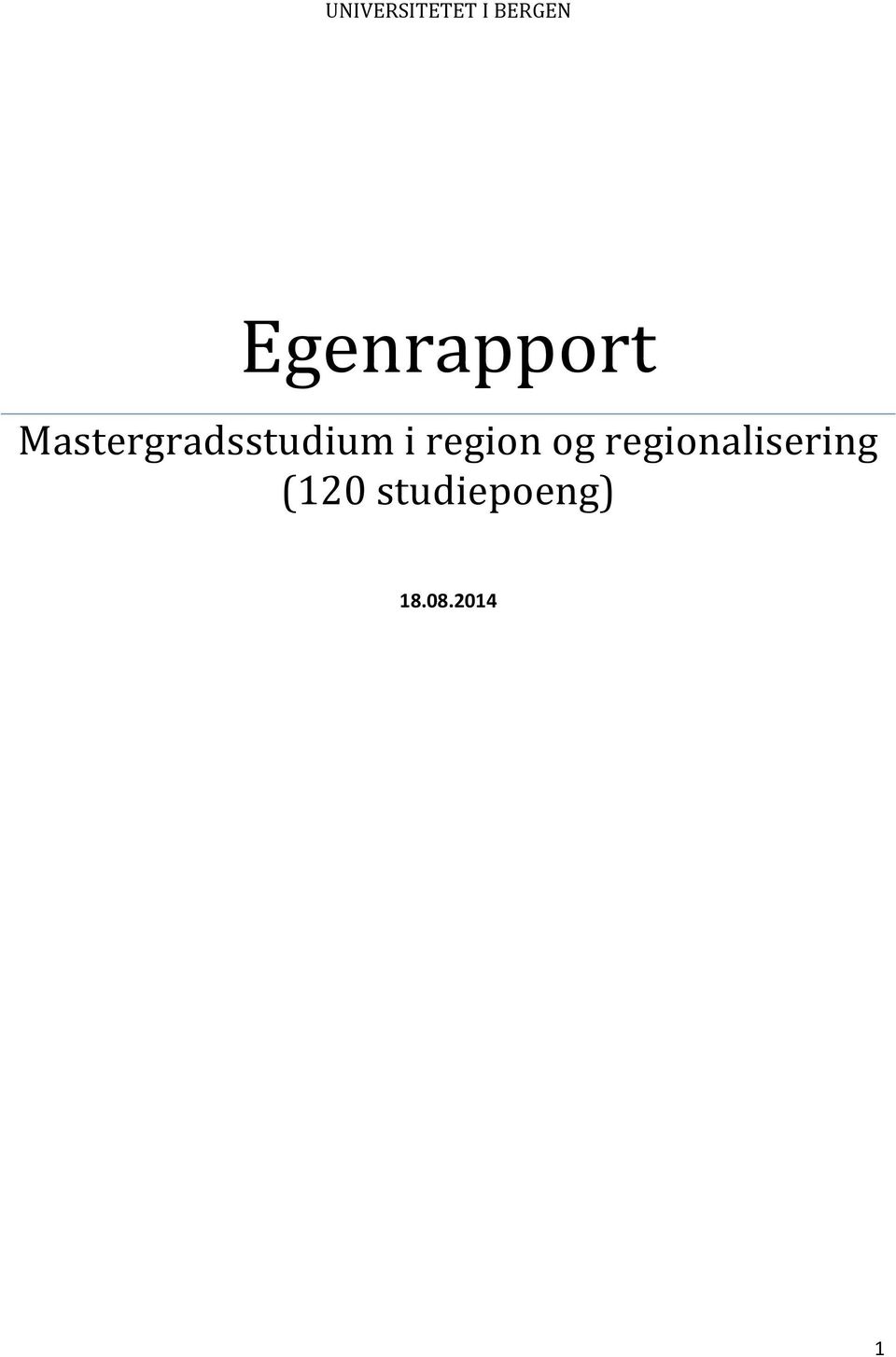 Mastergradsstudium i region