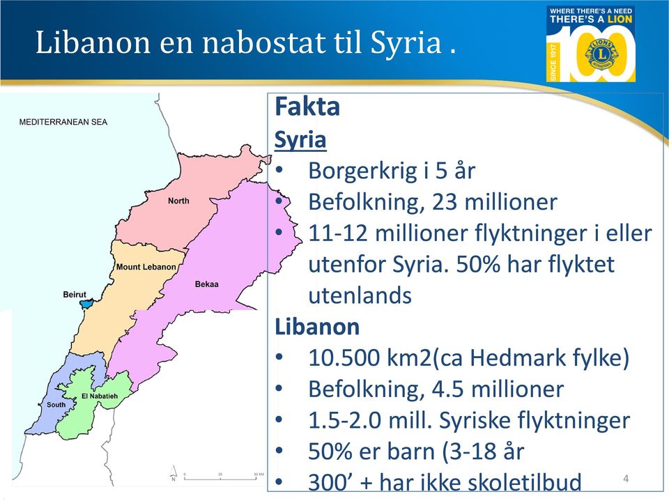 flyktninger i eller utenfor Syria. 50% har flyktet utenlands Libanon 10.