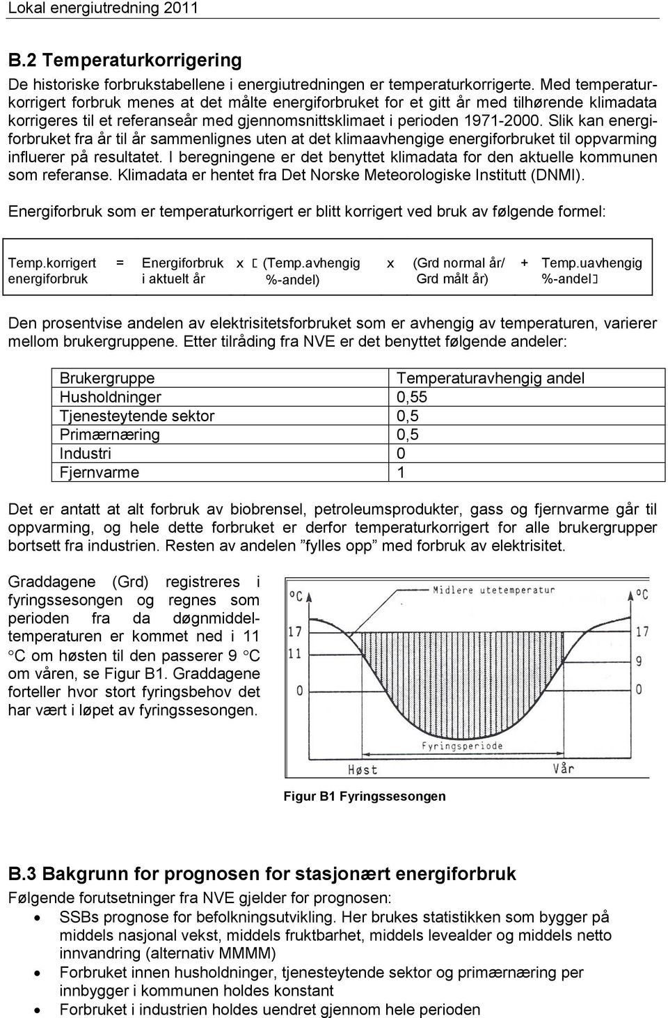 Slik kan energiforbruket fra år til år sammenlignes uten at det klimaavhengige energiforbruket til oppvarming influerer på resultatet.