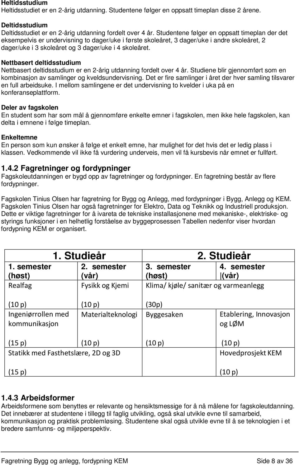 Nettbasert deltidsstudium Nettbasert deltidsstudium er en 2-årig utdanning fordelt over 4 år. Studiene blir gjennomført som en kombinasjon av samlinger og kveldsundervisning.