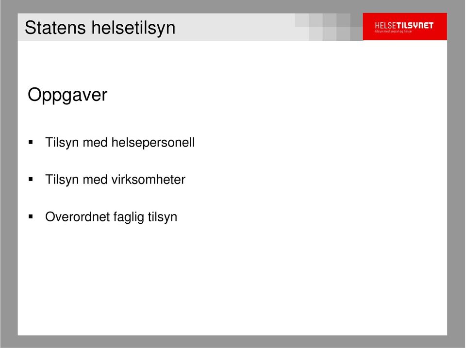 helsepersonell Tilsyn med