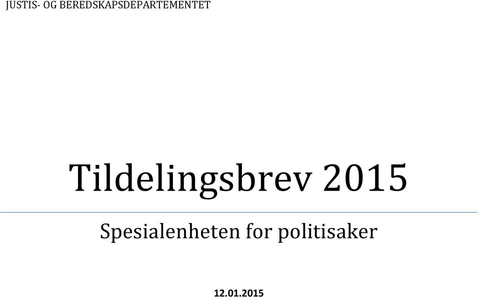 Tildelingsbrev 2015