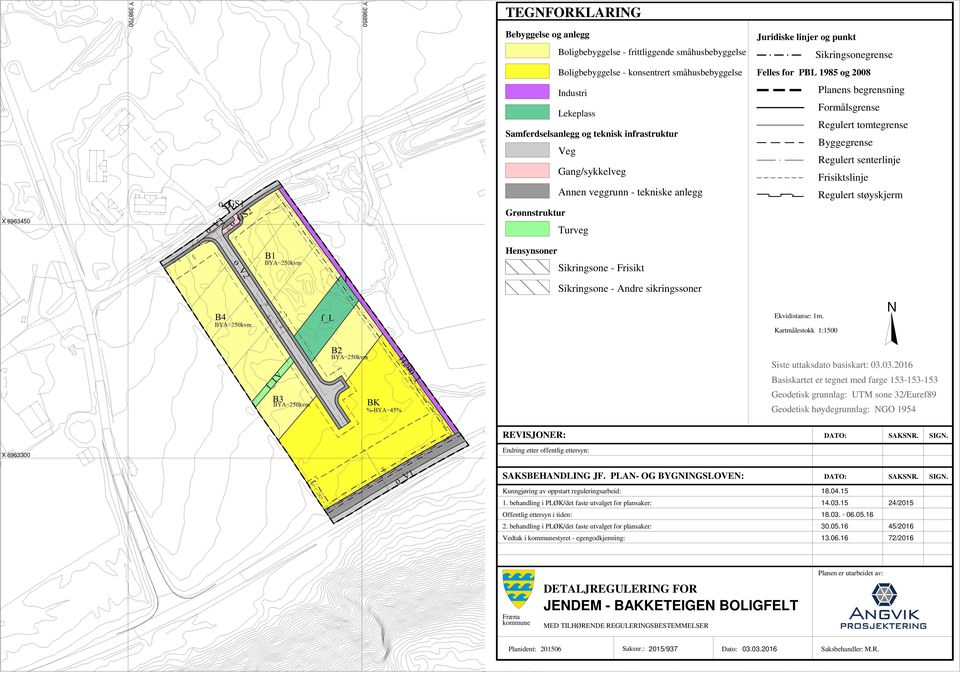 Regulert tomtegrense Byggegrense Regulert senterlinje Frisiktslinje Regulert støyskjerm X 6963450 Grønnstruktur Turveg Hensynsoner Sikringsone - Frisikt Sikringsone - Andre sikringssoner