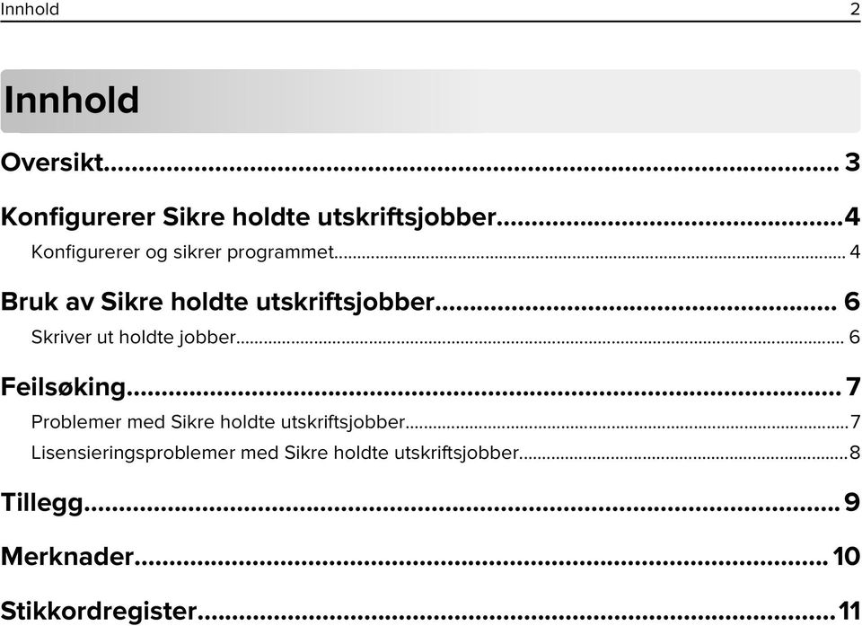 .. 6 Skriver ut holdte jobber... 6 Feilsøking.