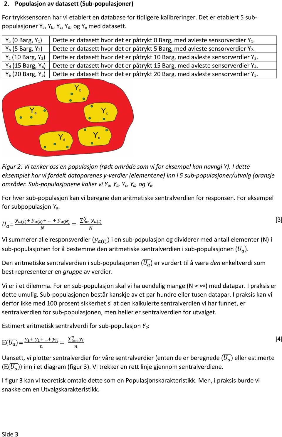 Y c (10 Barg, Y 3) Dette er datasett hvor det er påtrykt 10 Barg, med avleste sesorverdier Y 3. Y d (1 Barg, Y 4) Dette er datasett hvor det er påtrykt 1 Barg, med avleste sesorverdier Y 4.