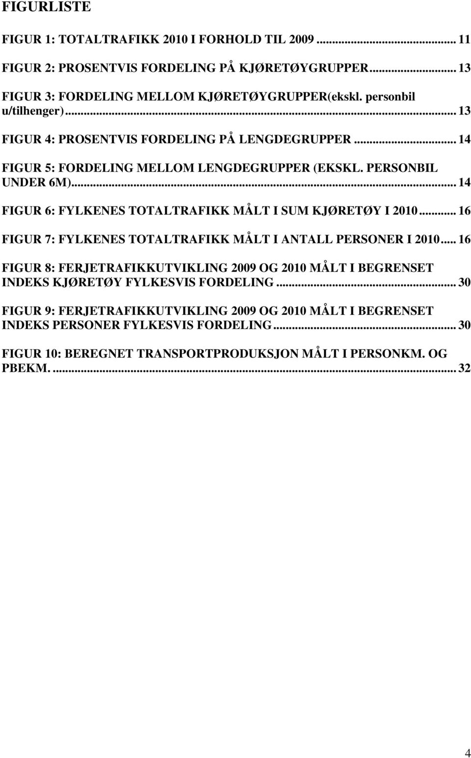 .. 14 FIGUR 6: FYLKENES TOTALTRAFIKK MÅLT I SUM KJØRETØY I 2010... 16 FIGUR 7: FYLKENES TOTALTRAFIKK MÅLT I ANTALL PERSONER I 2010.