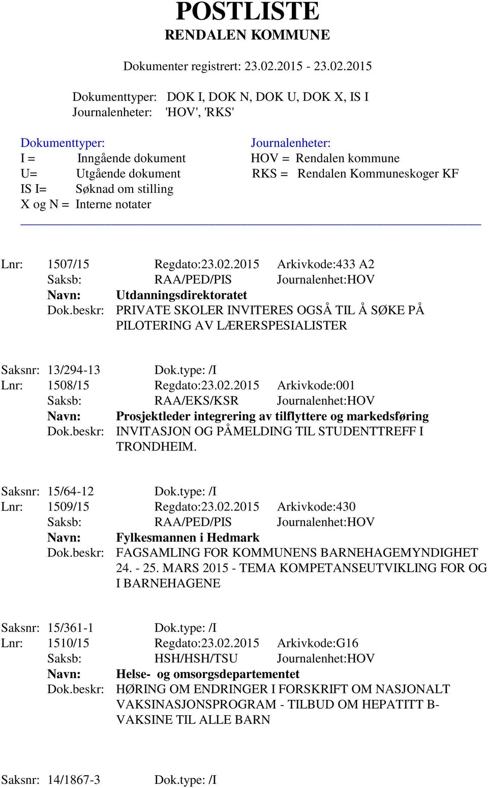 2015 Arkivkode:001 Saksb: RAA/EKS/KSR Journalenhet:HOV Navn: Prosjektleder integrering av tilflyttere og markedsføring Dok.beskr: INVITASJON OG PÅMELDING TIL STUDENTTREFF I TRONDHEIM.