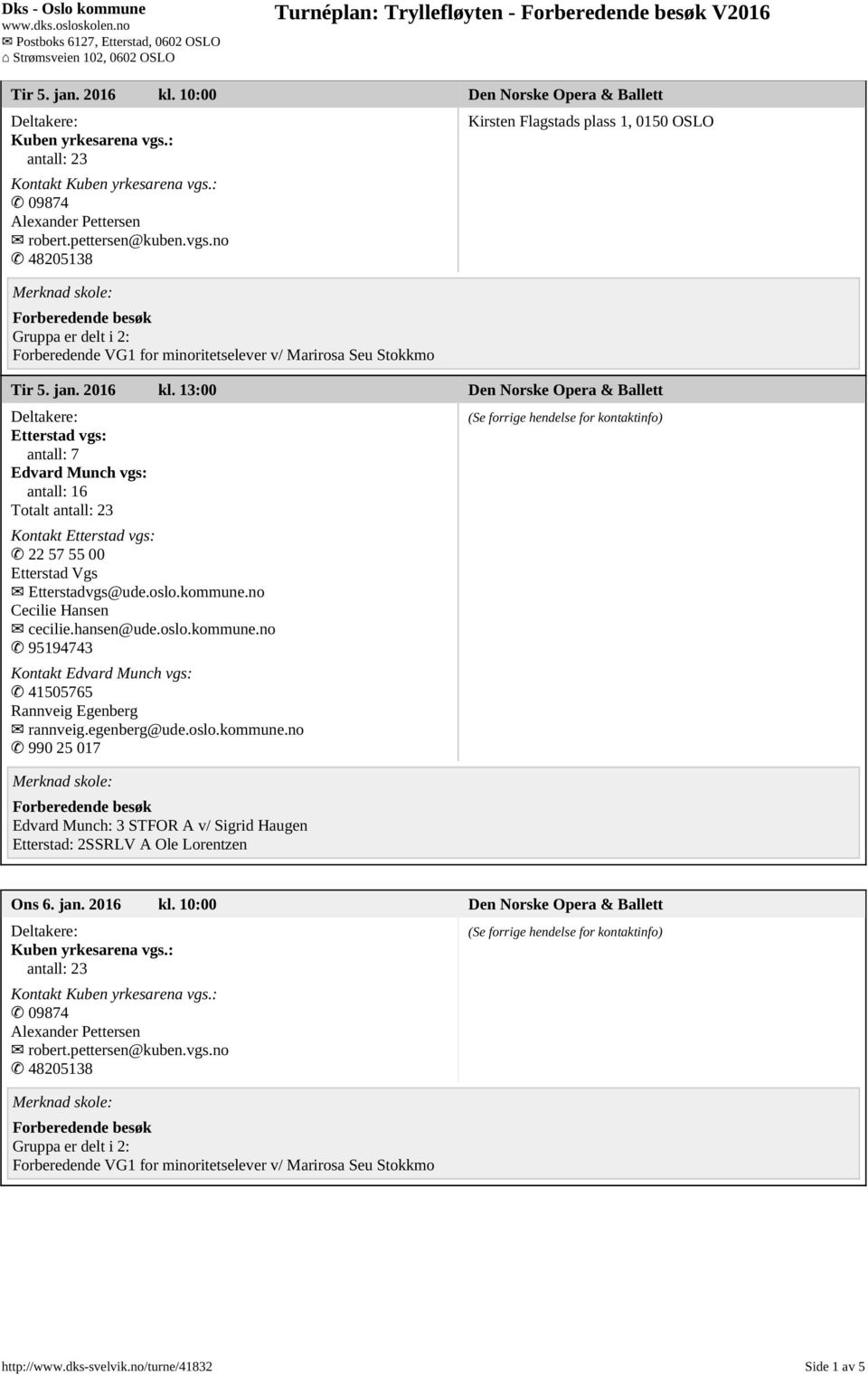 13:00 Den Norske Opera & Ballett Etterstad vgs: antall: 7 Edvard Munch vgs: antall: 16 Totalt antall: 23 Kontakt Etterstad vgs: 22 57 55 00 Etterstad Vgs Etterstadvgs@ude.oslo.kommune.