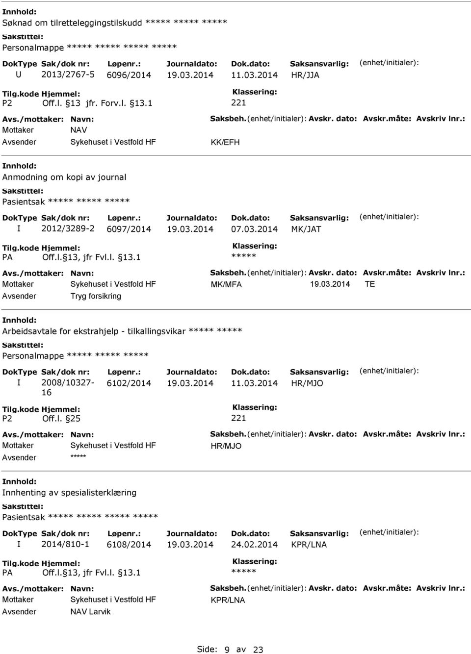 2014 MK/JAT MK/MFA TE Tryg forsikring Arbeidsavtale for ekstrahjelp - tilkallingsvikar Personalmappe