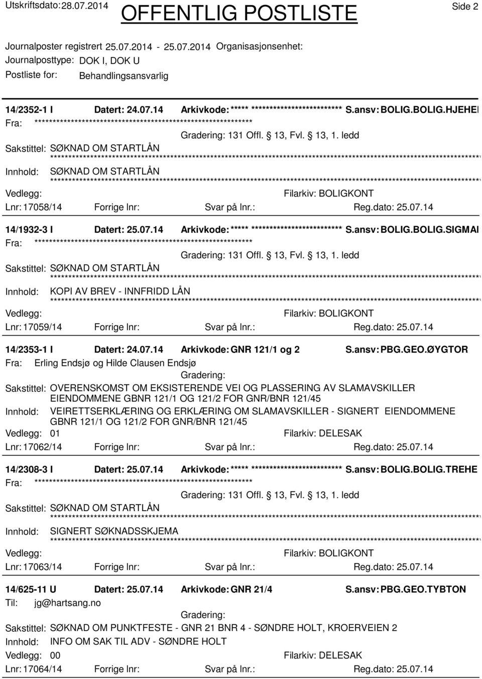 13, 1. ledd Innhold: KOPI AV BREV - INNFRIDD LÅN Lnr: 17059/14 Forrige lnr: Svar på lnr.: 14/2353-1 I Datert: 24.07.14 Arkivkode:GNR 121/1 og 2 S.ansv: PBG.GEO.