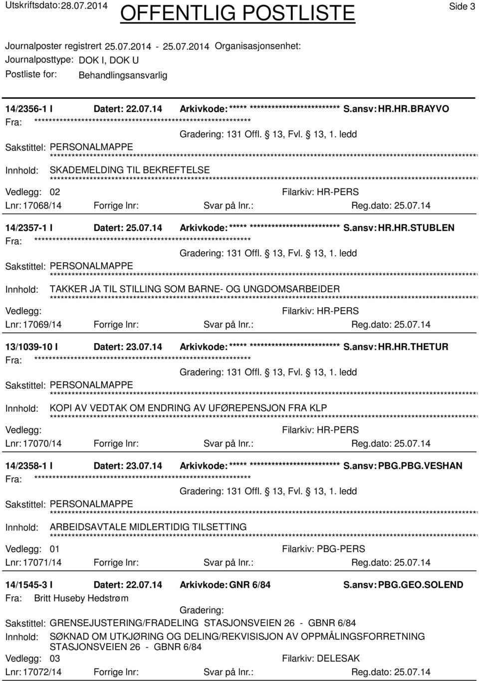 13, Fvl. 13, 1. ledd Innhold: TAKKER JA TIL STILLING SOM BARNE- OG UNGDOMSARBEIDER Lnr: 17069/14 Forrige lnr: Svar på lnr.: Filarkiv: HR-PERS 13/1039-10 I Datert: 23.07.