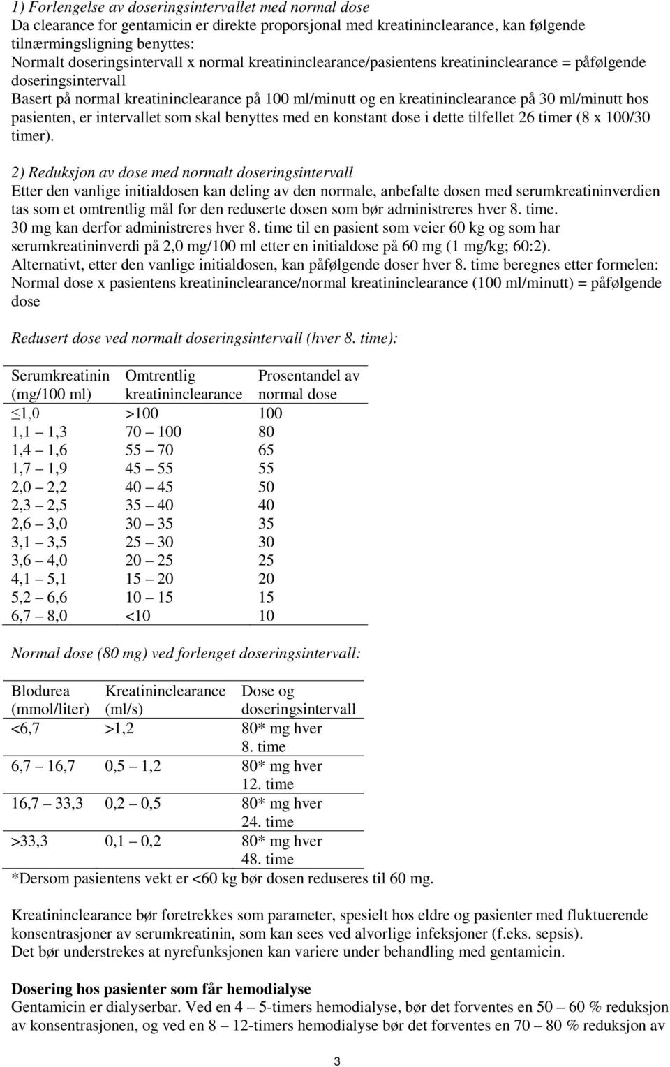 er intervallet som skal benyttes med en konstant dose i dette tilfellet 26 timer (8 x 100/30 timer).