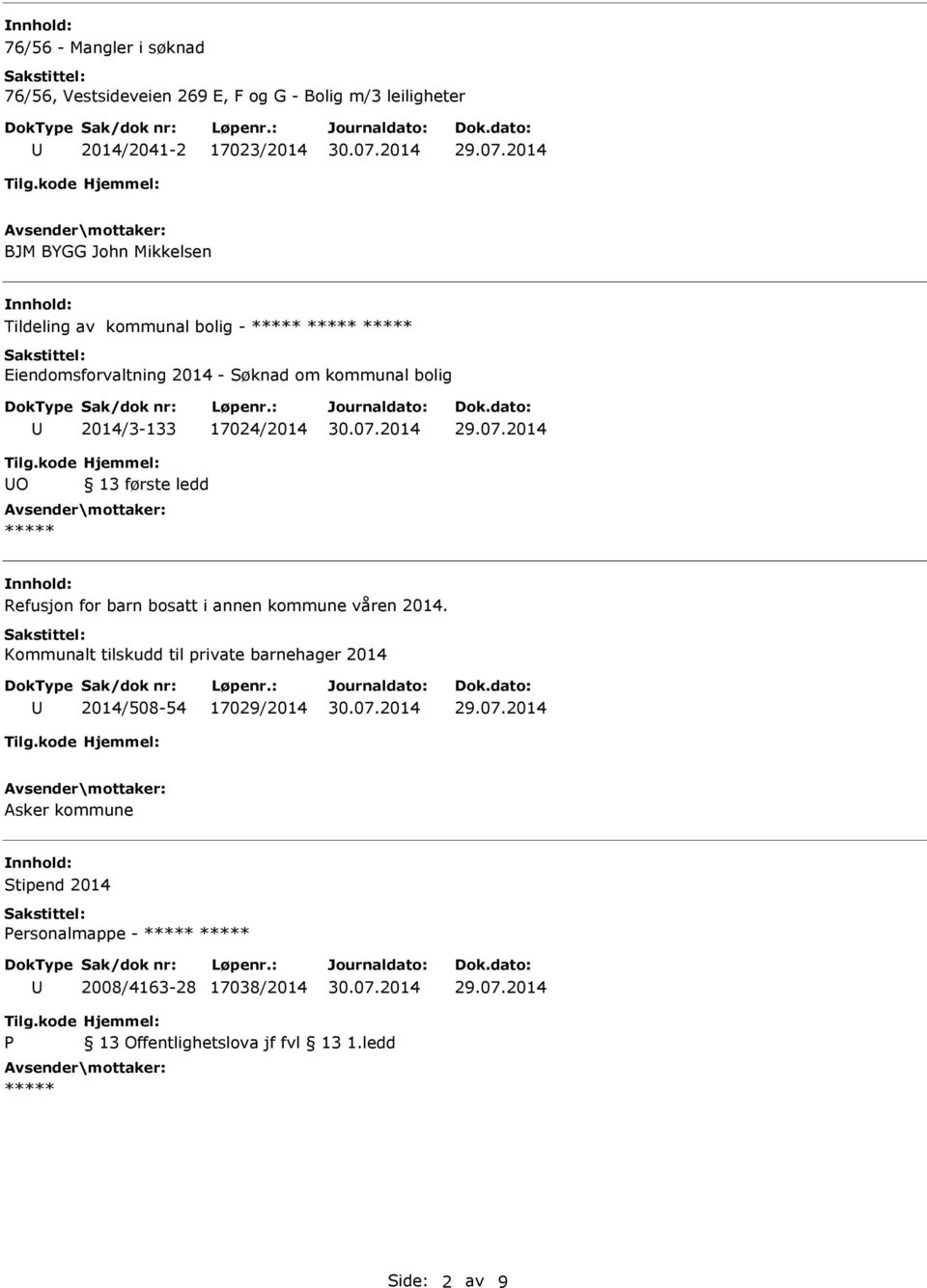 om kommunal bolig 2014/3-133 17024/2014 O 13 første ledd Refusjon for barn bosatt i annen kommune