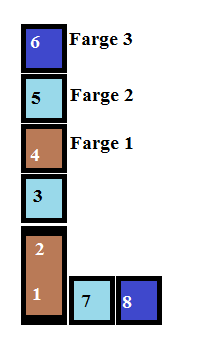 Lappetøfler for «dummies» Str 45-46 = 22m og 22 riller pr lapp Farge 1 100g, Farge 2 100g, farge 3 100g Str 43-44 = 20m og 20 riller pr lapp-farge 1 100g, Farge 2 100g, farge 3 100g Str 41-42 = 18m