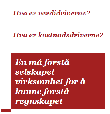 Viktige forhold med selskapet står gjerne ikke i årsregnskapet Hvordan er markedet? Hvor moden er bransjen? Hvordan er kompetansen til ledelsen og hvilke prioriteringer gjør ledelsen?