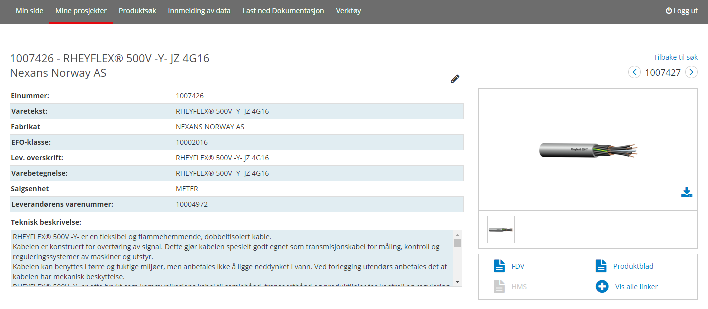 ELEKTROFORENINGEN 23 Figur 6.4: Lag en link mot en ekstern nettadresse. 6.4 Koble dokumenter mot tilhørende elnummer Se punkt 6.2 og figur 6.2. Koblingen av dokumenter gjøres på samme måte som produktbilder.