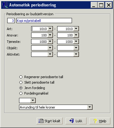 Periodisering av budsjettforslag Hva er periodisering For detaljer rundt oppbygging av fordelingsnøkler viser vi til del II.