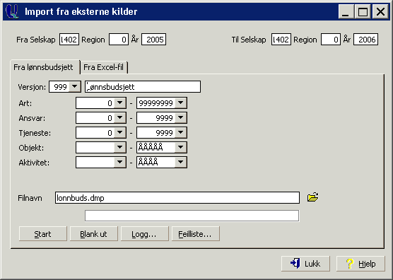 Import fra Unique Økonomi Meny: Overføring > Import fra eksterne kilder Kort om importrutinen I Unique Økoplan kan du importere tall fra Unique Ansatt (lønnsbudsjett) og fra Excel.