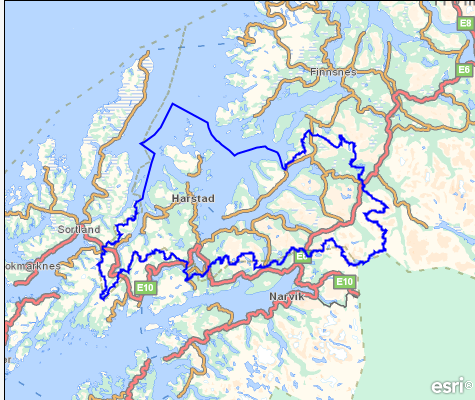 9.3 Vannområde Harstad Salangen 9.3.1 Kort om vannområdet Vannområde Harstad-Salangen er det sørligste vannområdet i Troms vannregion, og omfatter et areal på 4532,56 km2 og består av Harstad,