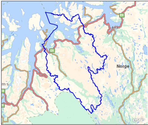 9.6 Vannområde Nordreisa Kvænangen 9.6.1 Kort om vannområdet Vannområdet Nordreisa Kvænangen omfatter et areal på 6016.