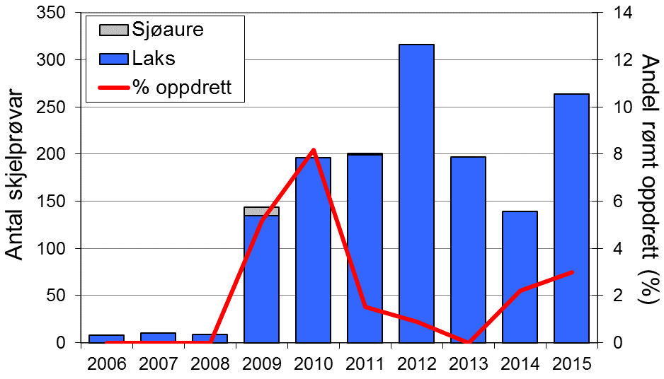 Skjel 2015 FANGST OG SKJELPRØVAR I ÅRDALSELVA Fangststatistikk Fangststatistikken for laks i Årdalselva kan delast i to epokar.