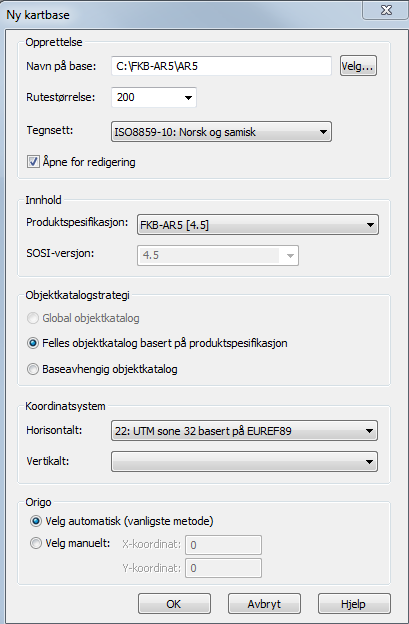 3. START NYTT KARTPROSJEKT OG TA INN DATA 3.1. Konverter AR5 fra SOSI til Quadri-format Nb! Kapitlet gjelder ved forvaltning av AR5 på filformatet Quadri.