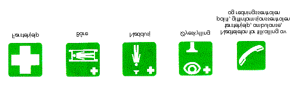 4. Nødskilt er skilt som gir opplysninger om nødutganger eller førstehjelps- eller redningsutstyr.