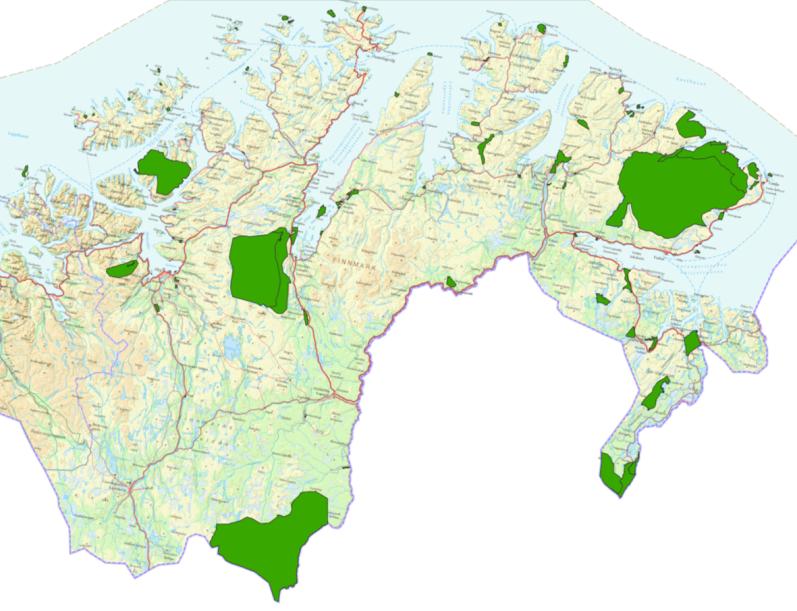 Raskere arealavklaringer Mange verneområder (15-16%) Nytt regime for grunn i Finnmark Retningslinjer endret bruk utmark Konsultasjonsavtale stat/sameting Reinbeiteland (95%) Liberal