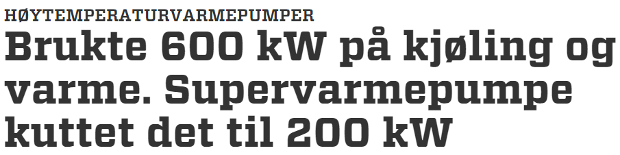 Høgtemperatur varmepumpe TU, 09.07.