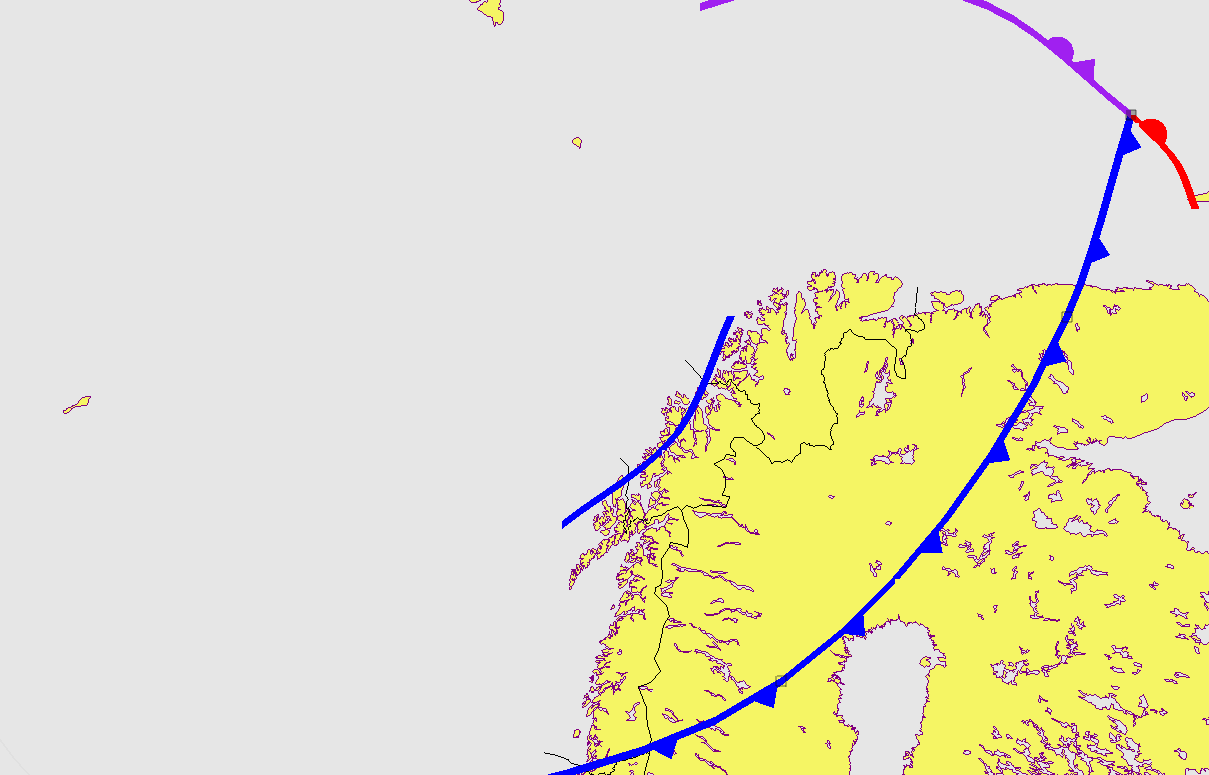 Snøbyger og kan hende tråg - Dannes bak kaldfronten Tråg dannes bak