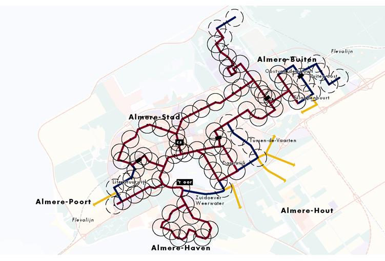 Almere Frekvens og holdeplassavstander I rush og på dagtid har alle BRT-linjene avgang 8 ganger i timen Åpningstid: Kl.