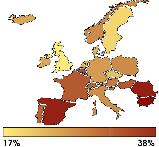 Resultater fra evaluering av automatiserte UWEM-tester februar 2008 1) Storbritanni a 2) Sverige 3) Tsjekkia 4) Nederland 5) Danmark 6) Irland 7) Island 8)