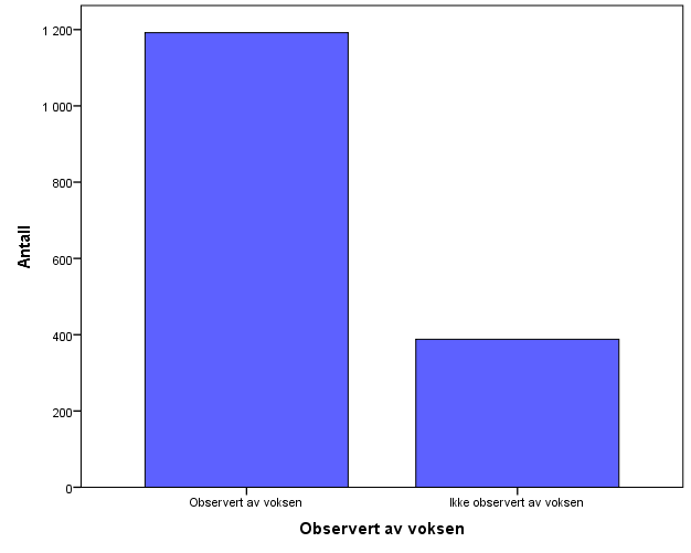 Observert av voksen Barnehage 70 % av skadene i