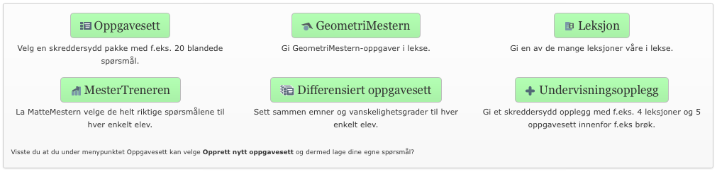 Figur 6 Du kan ha bruk for å sette den enkelte elevs nivå høyere eller lavere enn det klassetrinnet eleven egentlig går i (se til høyre på figur 6- «sett nytt utgangspunkt»).