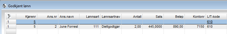 Hvordan løse dette: Gå til "Forespørsel / Godkjent lønn", i den blå søkelinjen legger du inn aktuelt år i kolonnen "Lønnsår", legg inn ansattnummeret til den aktuelle ansatte, og LT-kode 118.