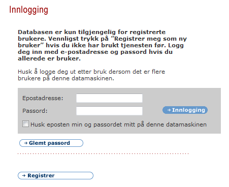 Registrering og innlogging Internettadresse: https://extranet.pasientsikkerhetskampa njen.no/users/login.