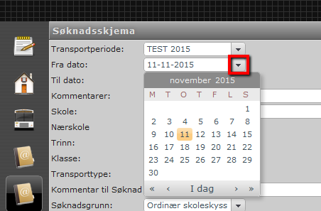 I vinduet Mal for skyssbestilling velges det KV Kommunalt vedtak i feltet for Skysskode: 2.