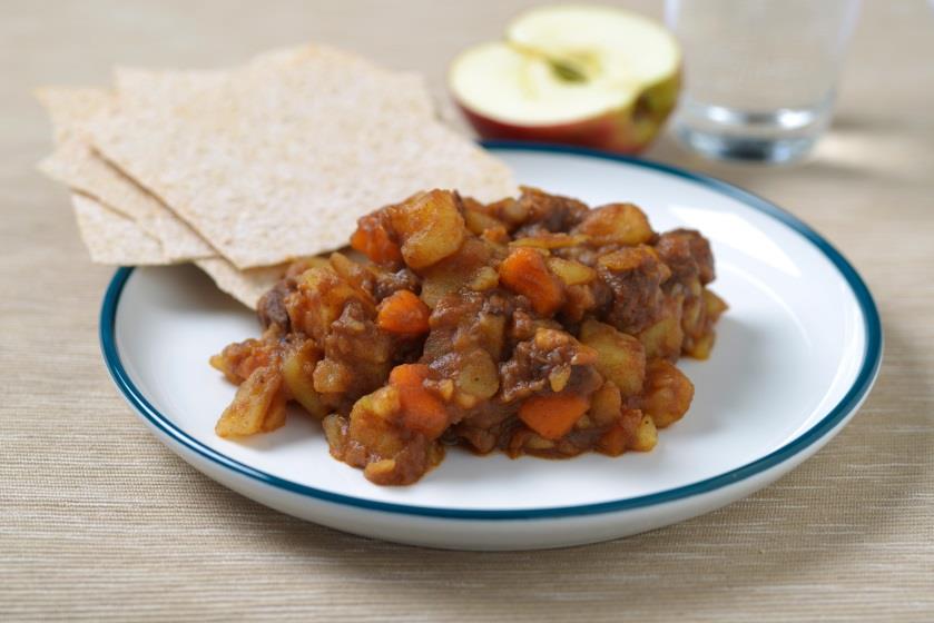 TIRSDAG BRUN LAPSKAUS MED FLATBRØD Allergener: Lapskaus: Selleri Kan inneholde spor av: sennep Flatbrød: Gluten Beskrivelse av oppvarming og menge per porsjon Posen med lapskaus legges i kokende vann